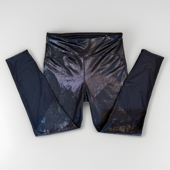 NWOT JoyLab Sparkle Leggings Women's Large L High-Rise Seamless Metallic Mesh - Picture 1 of 11